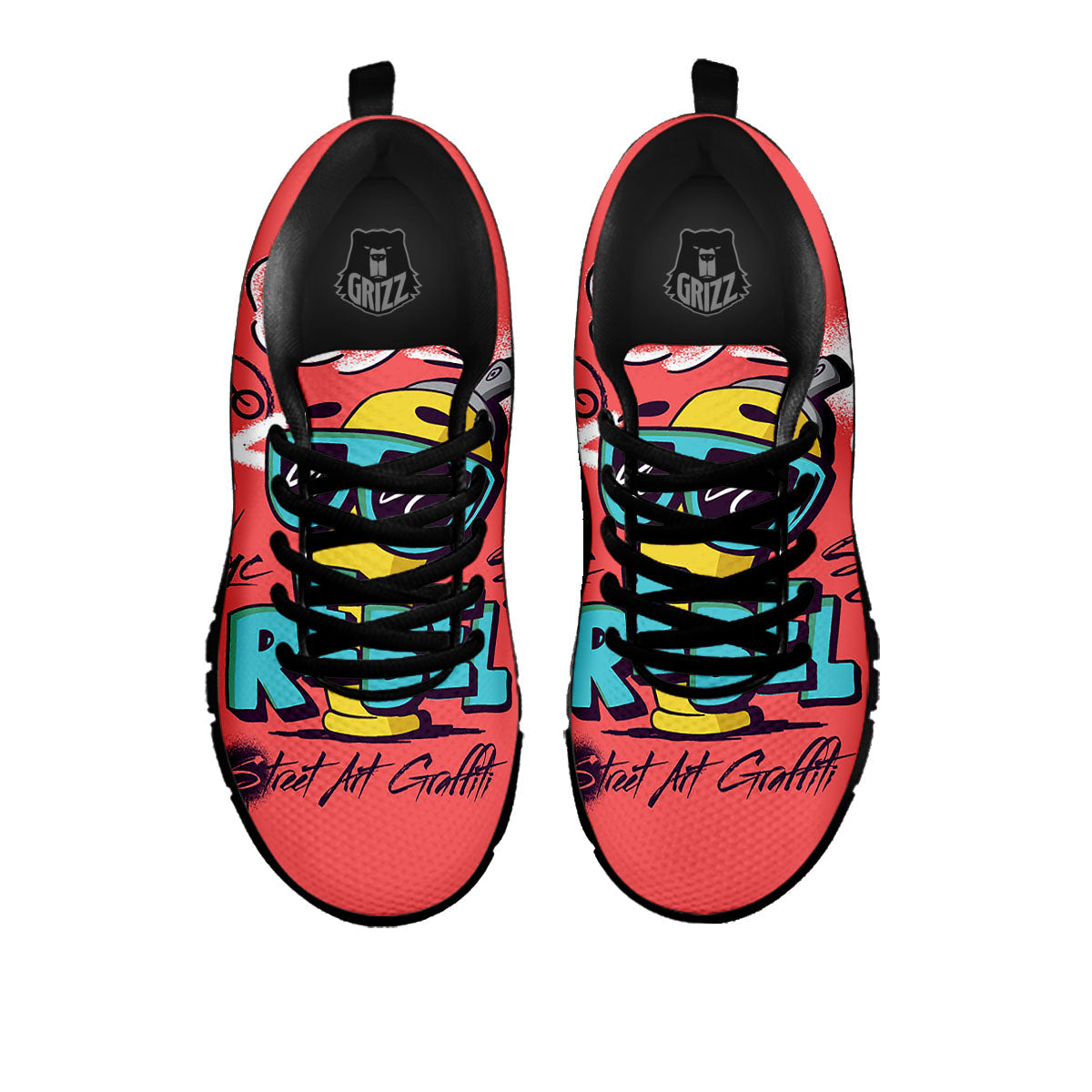 Characters Graffiti Cartoon Print Black Sneaker-grizzshop