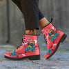 Characters Graffiti Cartoon Print Leather Boots-grizzshop