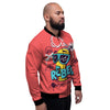 Characters Graffiti Cartoon Print Men's Bomber Jacket-grizzshop