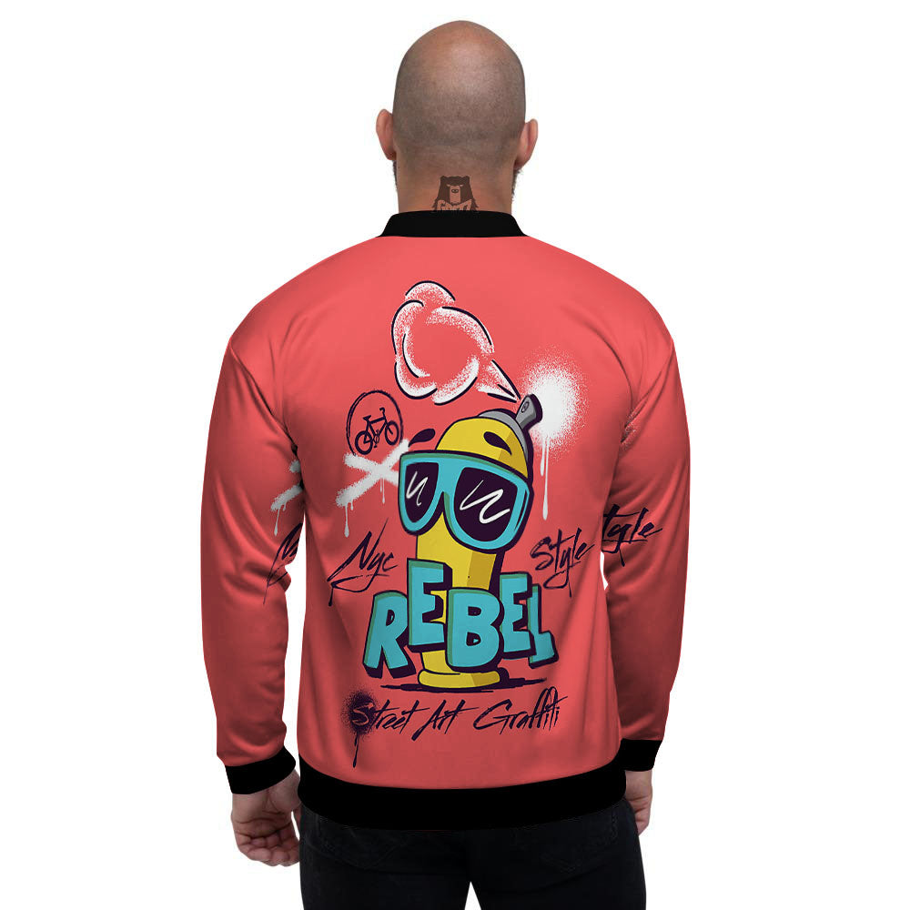 Characters Graffiti Cartoon Print Men's Bomber Jacket-grizzshop