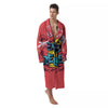 Characters Graffiti Cartoon Print Men's Robe-grizzshop