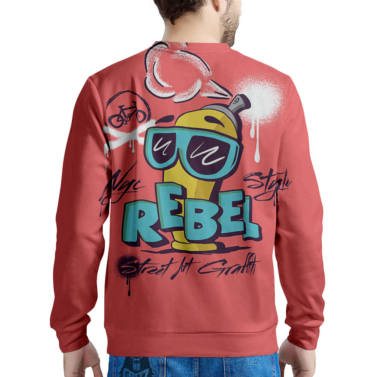 Characters Graffiti Cartoon Print Men's Sweatshirt-grizzshop