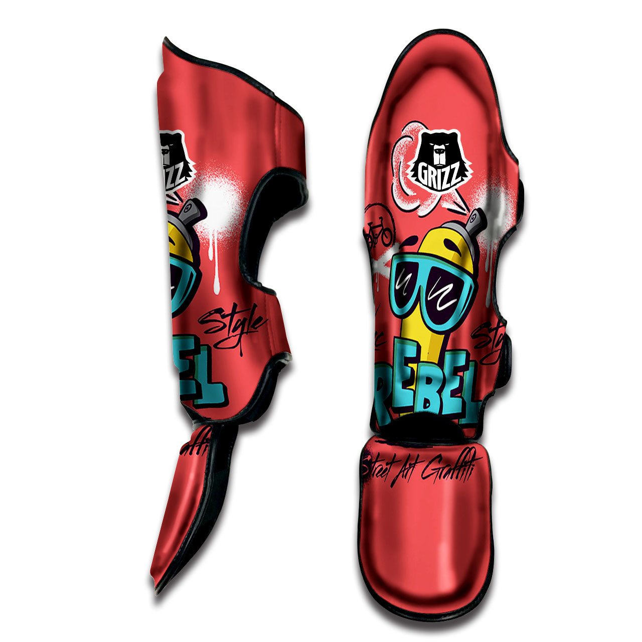Characters Graffiti Cartoon Print Muay Thai Shin Guards-grizzshop