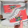 Characters Graffiti Cartoon Print White High Top Shoes-grizzshop