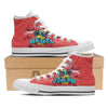 Characters Graffiti Cartoon Print White High Top Shoes-grizzshop