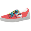 Characters Graffiti Cartoon Print White Slip On Shoes-grizzshop