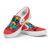 Characters Graffiti Cartoon Print White Slip On Shoes-grizzshop