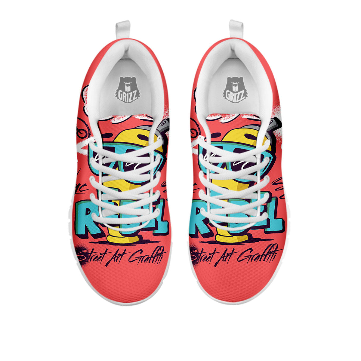 Characters Graffiti Cartoon Print White Sneaker-grizzshop