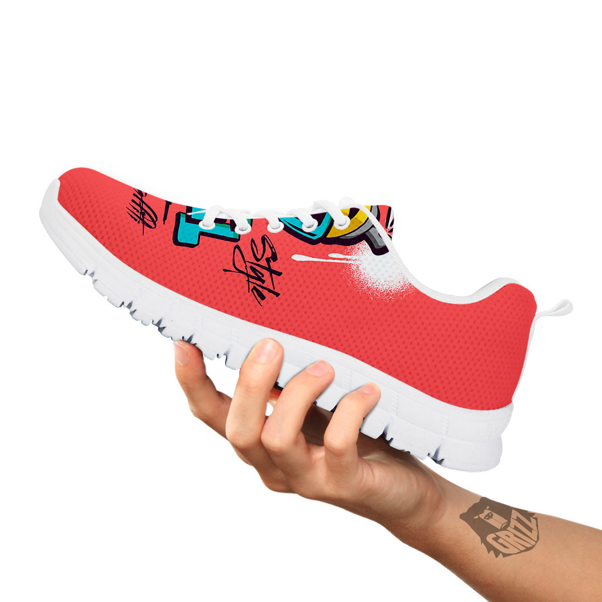 Characters Graffiti Cartoon Print White Sneaker-grizzshop