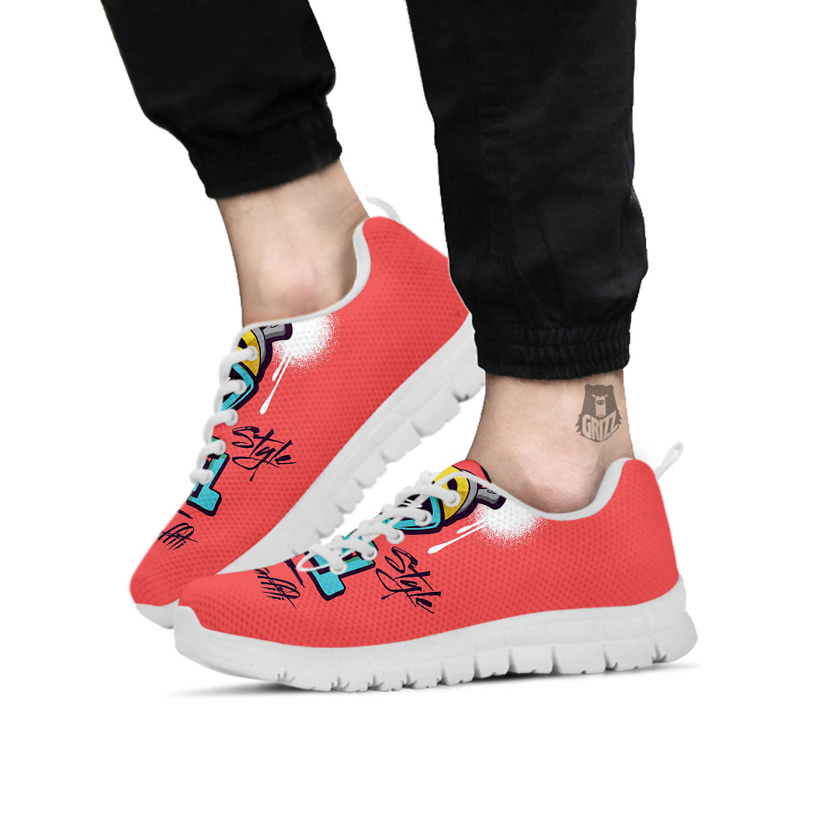 Characters Graffiti Cartoon Print White Sneaker-grizzshop