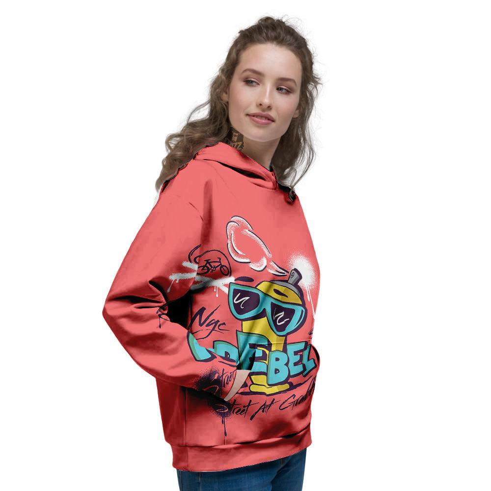 Characters Graffiti Cartoon Print Women's Hoodie-grizzshop