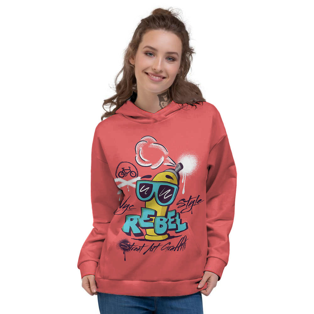 Characters Graffiti Cartoon Print Women's Hoodie-grizzshop