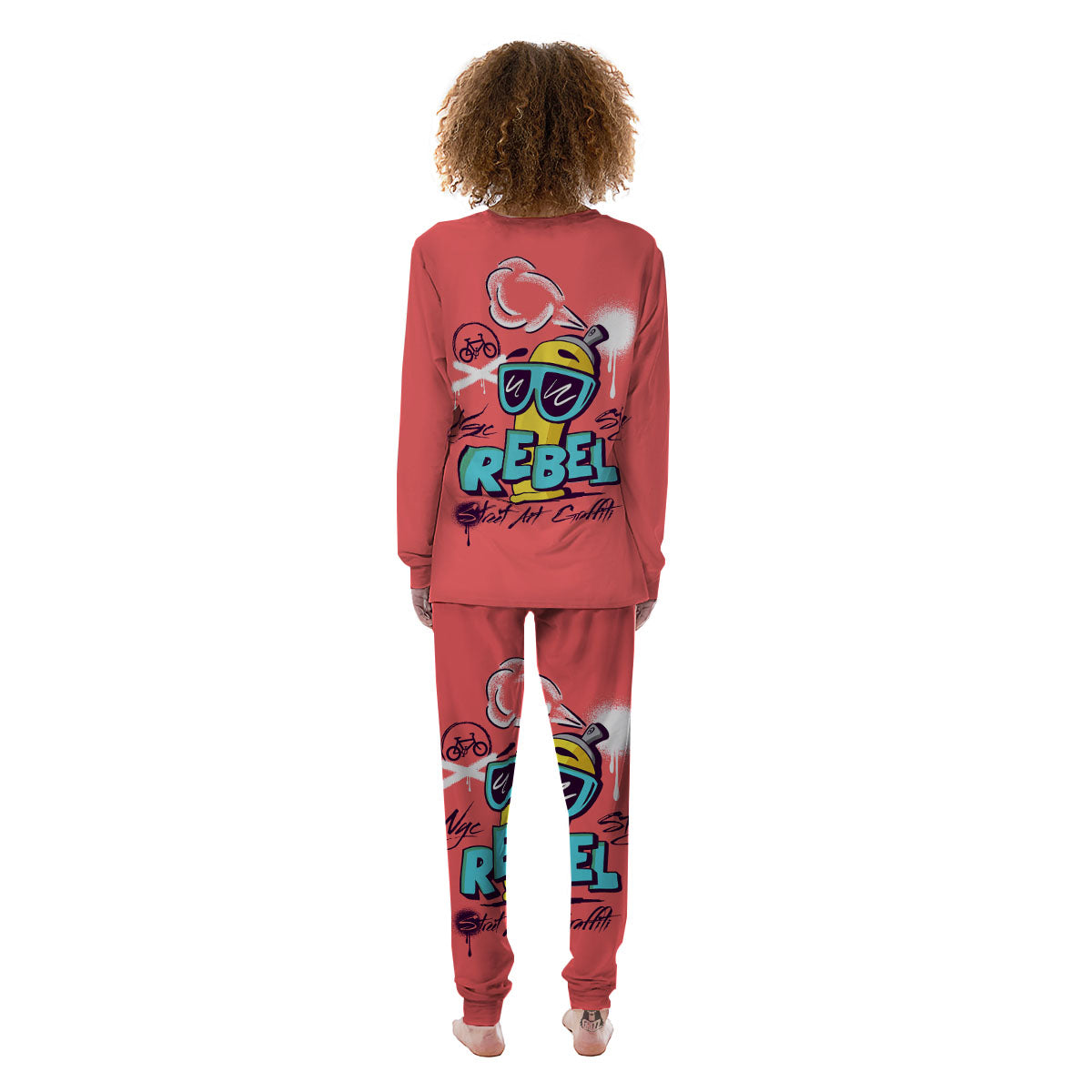 Characters Graffiti Cartoon Print Women's Pajamas-grizzshop