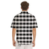 Check Black And Grey Print Pattern Men's Short Sleeve Shirts-grizzshop