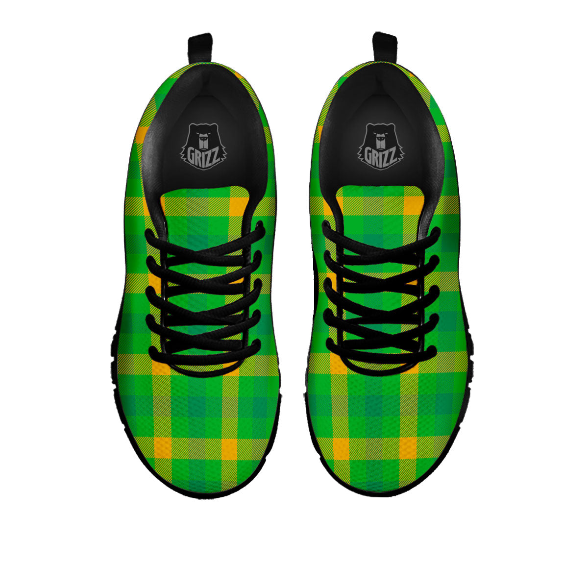 Check Irish Buffalo Print Pattern Black Sneaker-grizzshop