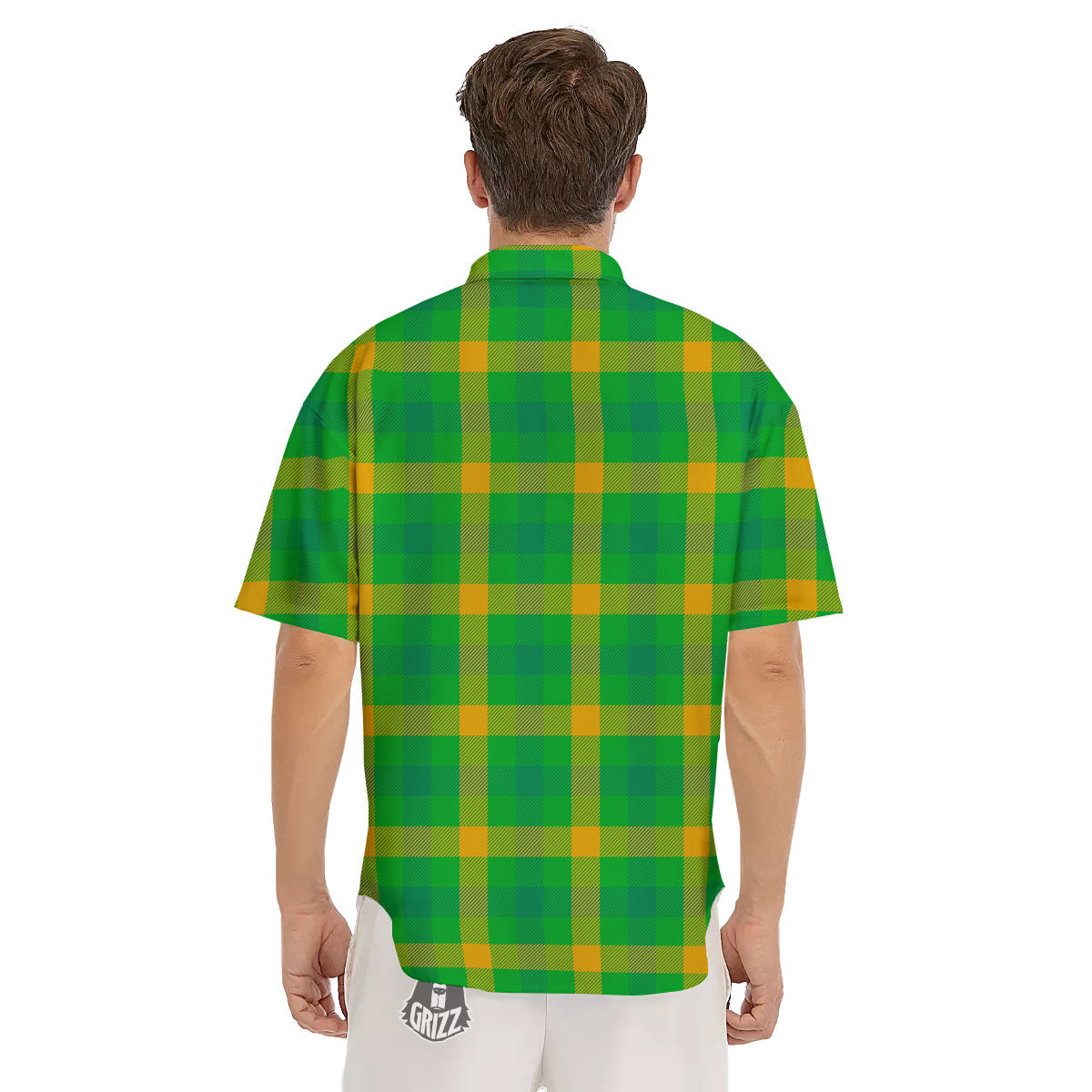 Check Irish Buffalo Print Pattern Men's Short Sleeve Shirts-grizzshop