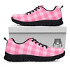 Check Pink Print Pattern Black Sneaker-grizzshop