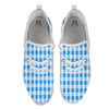 Check Sapphire Blue Print Pattern White Athletic Shoes-grizzshop