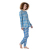 Check Sapphire Blue Print Pattern Women's Pajamas-grizzshop