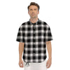 Check White And Black Print Pattern Men's Short Sleeve Shirts-grizzshop