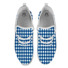 Check White And Navy Print Pattern White Athletic Shoes-grizzshop