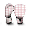 Check White And Pink Print Pattern Boxing Gloves-grizzshop