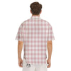 Check White And Pink Print Pattern Men's Short Sleeve Shirts-grizzshop