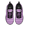 Check White And Purple Print Pattern Black Sneaker-grizzshop