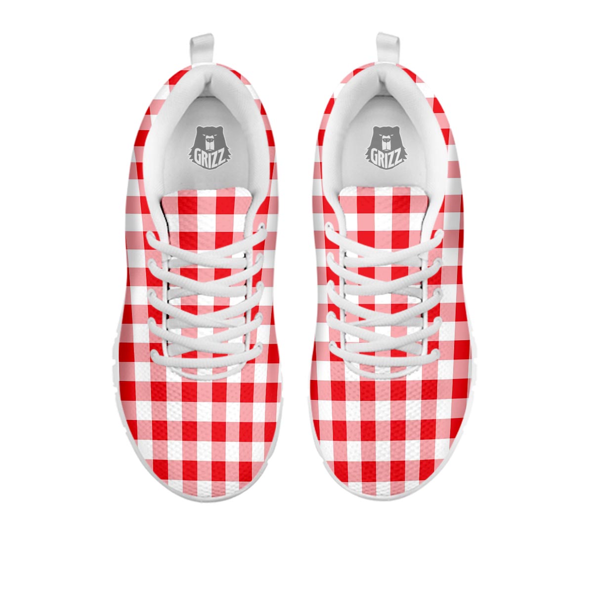 Check White And Red Print Pattern White Sneaker-grizzshop
