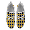 Check Yellow And Black Print Pattern White Athletic Shoes-grizzshop