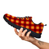 Check Yellow And Red Print Pattern Black Sneaker-grizzshop