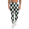 Checked Green Weed Print Pattern Men's Leggings-grizzshop