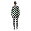 Checked Green Weed Print Pattern Men's Pajamas-grizzshop