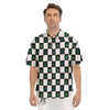 Checked Green Weed Print Pattern Men's Short Sleeve Shirts-grizzshop