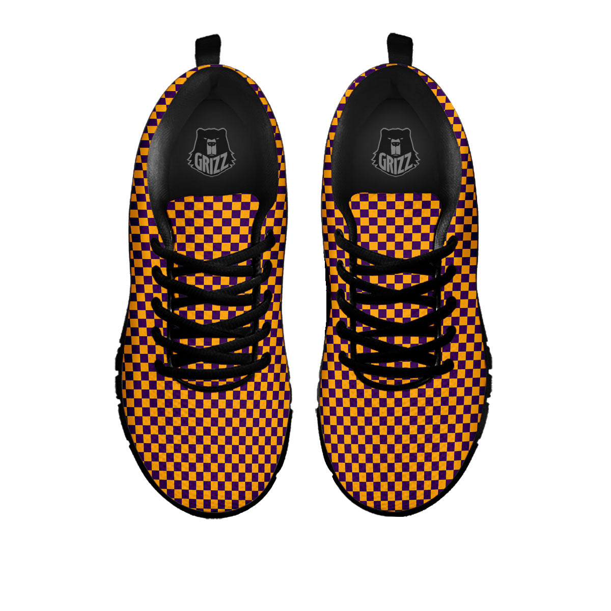 Checked Halloween Print Pattern Black Sneaker-grizzshop