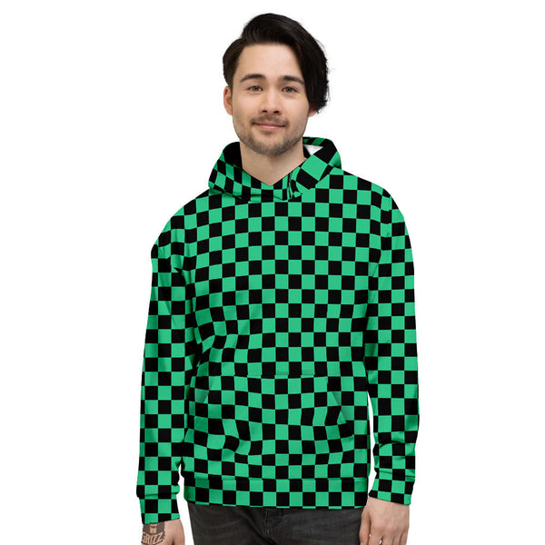 Green checkered hoodie hotsell