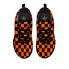 Checkered Black And Orange Print Pattern Black Sneaker-grizzshop