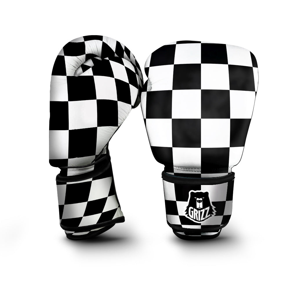 Checkered Board And Convex Shape Print Boxing Gloves-grizzshop