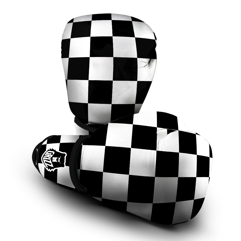 Checkered Board And Convex Shape Print Boxing Gloves-grizzshop