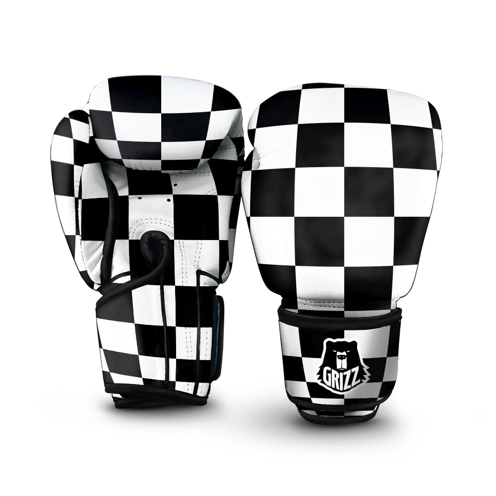 Checkered Board And Convex Shape Print Boxing Gloves-grizzshop