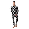 Checkered Board And Convex Shape Print Men's Pajamas-grizzshop