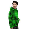 Checkered Green And Black Print Men's Hoodie-grizzshop