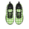 Checkered Green And White Print Pattern Black Sneaker-grizzshop