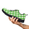 Checkered Green And White Print Pattern Black Sneaker-grizzshop