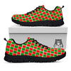 Checkered Merry Christmas Print Pattern Black Sneaker-grizzshop