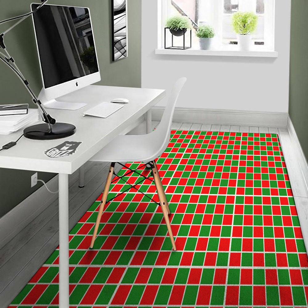 Checkered Merry Christmas Print Pattern Floor Mat-grizzshop