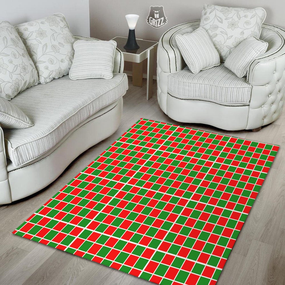Checkered Merry Christmas Print Pattern Floor Mat-grizzshop