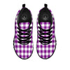 Checkered White And Purple Print Pattern Black Sneaker-grizzshop