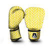 Checkered Yellow And White Print Pattern Boxing Gloves-grizzshop