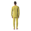 Checkered Yellow And White Print Pattern Men's Pajamas-grizzshop